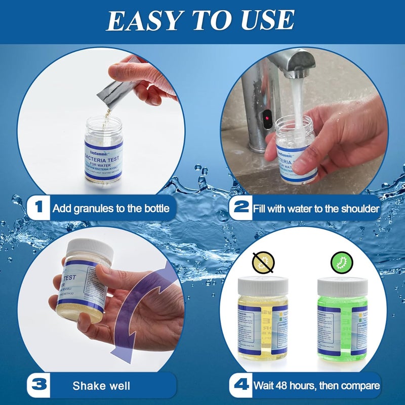 SaySummer Drinking Water Bacteria Test Kit: 4 Tests Detecting Coliform E coli Bacteria - at Home Well Water Testing Kits for Drinking Water Pool Hot Tub Aquarium and More - Image 3